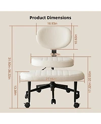 Rainsken 360degree(s) Swivel Meditation Chair, Adjustable Ergonomic Office Chair, Adhd Fidget Desk Chair with Lumbar Support, Rolling Base for Home