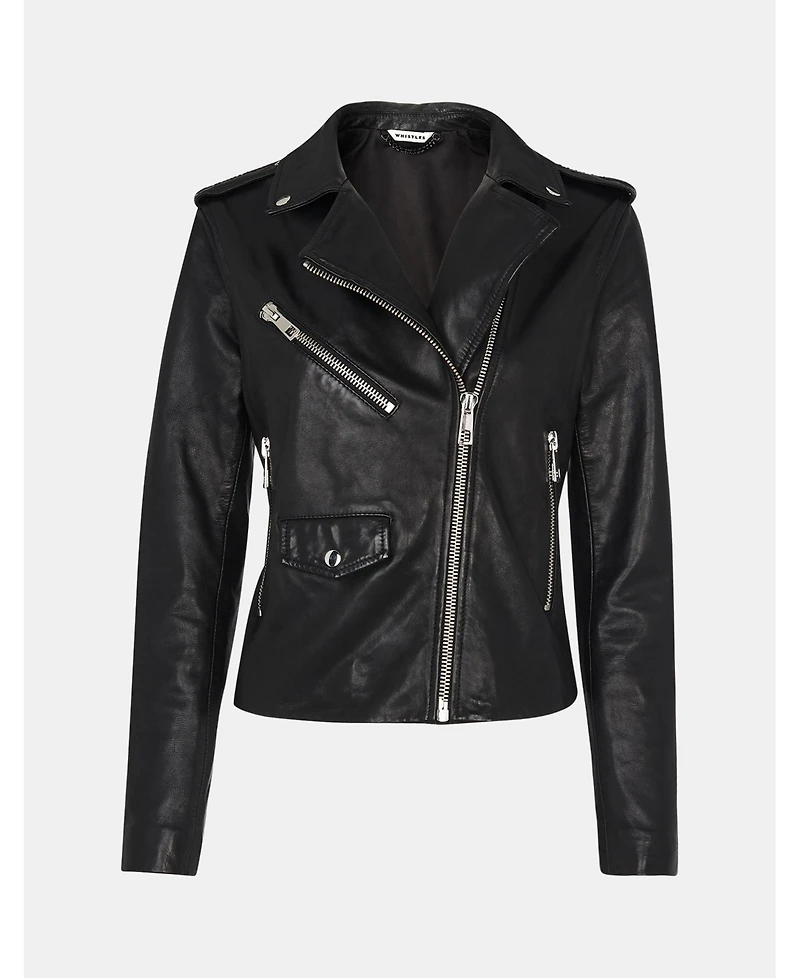 Whistles Women's Agnes Pocket Leather Jacket