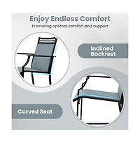 Boyel Living Outdoor Counter Stools Set of 2 Heavy-Duty Barstools with Footrest and Armrests