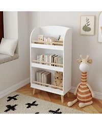 Rainsken 3 Tier Kids Bookshelf, Kids Bookshelf and Toy Storage, Freestanding Shelves and Cube Organizer, for Bedroom Living Room Office School