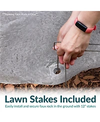 Sunnydaze Decor Outdoor Polyresin Landscape Rock Septic Cover with Stakes - 2-Pack