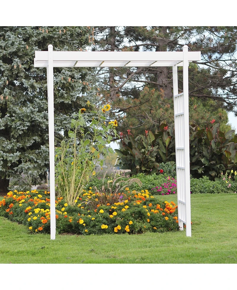 Dura-Trel Bakersfield 28 x 72 x 82 Inch Pvc Vinyl Outdoor Garden Patio Arbor