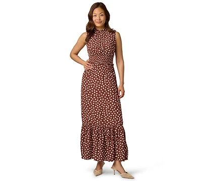 Adrianna Papell Women's Printed Smocked Maxi Dress
