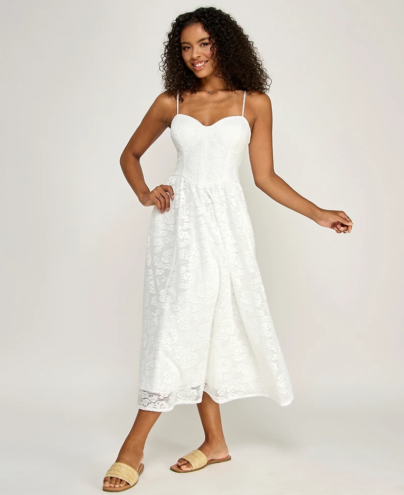 Katia Rae Juniors' Sweetheart Neck Midi Dress