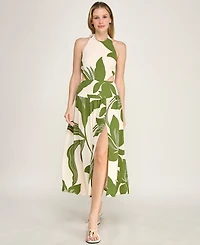 Row A Women's Halter Neck Fit And Flare Midi Dress