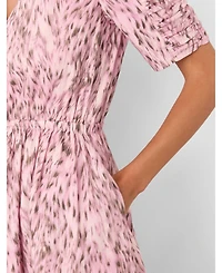 Whistles Women's Short Sleeve V-Neck Printed Midi Dress