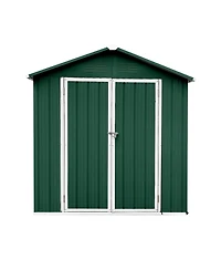 Mondawe 4feet x 6feet Outdoor Metal Storage Sheds Apex Roof Garden Tool Storage with Lockable Doors
