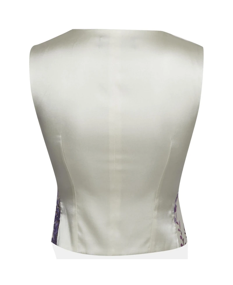 Pre-Owned Dolce & Gabbana Women's Wisteria Print Silk Blend Vest