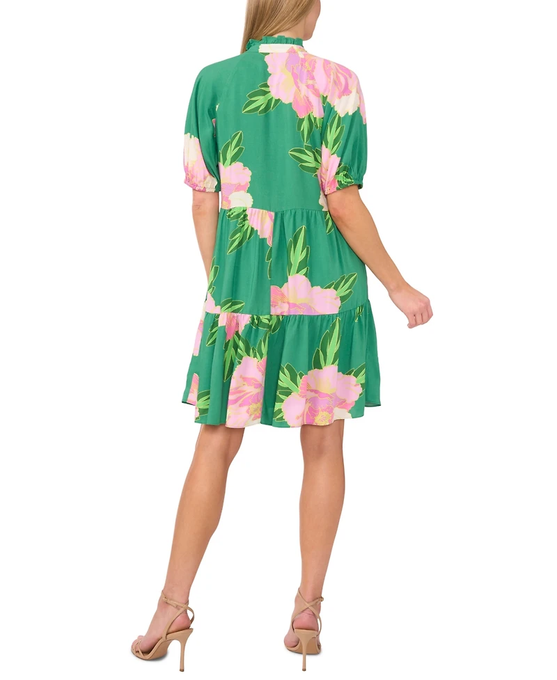 CeCe Women's V-Neck Tiered Babydoll Dress