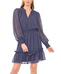 CeCe Women's Tiered Tie-Neck Dress