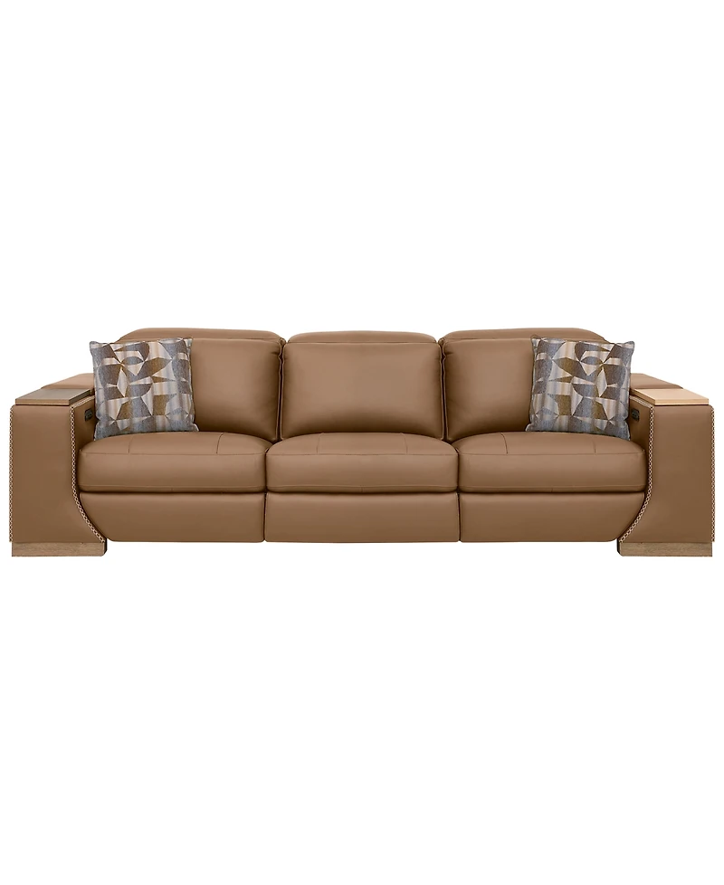 Holtman 3-Piece Leather Sectional Sofa with 3 Power Recliners
