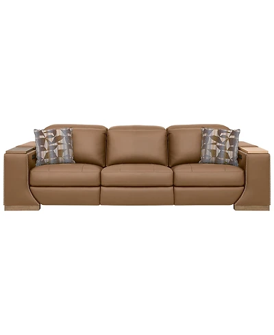 Holtman 3-Piece Leather Sectional Sofa with 3 Power Recliners
