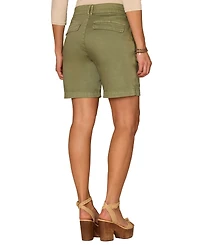 Democracy Petite Sky-Rise Flap Patch Pockets Cargo Shorts