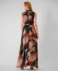 julia jordan Women's Sleeveless Collared Maxi Dress