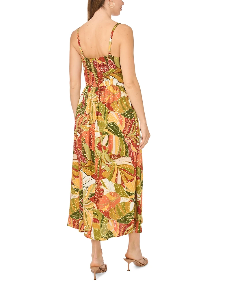 Msk Women's Floral Challis Smocked Maxi Dress