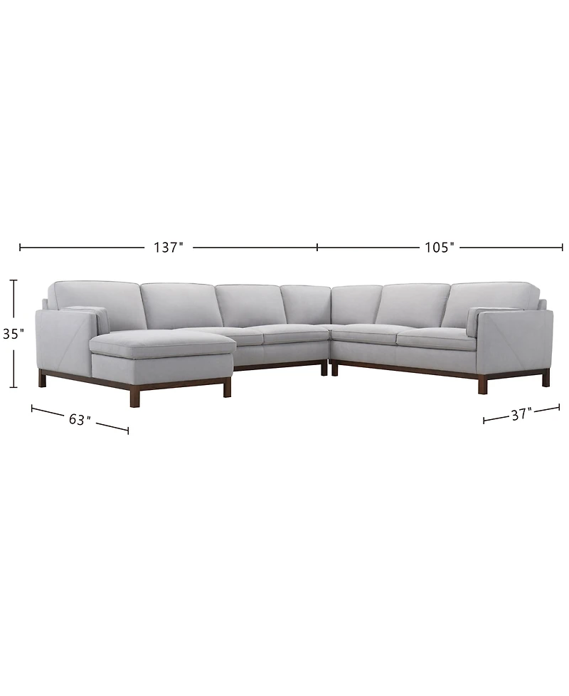 Virton 4-Piece Fabric Chaise Sectional Sofa