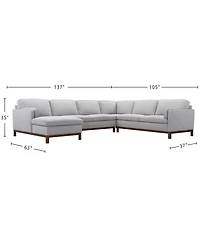 Virton 4-Piece Fabric Chaise Sectional Sofa