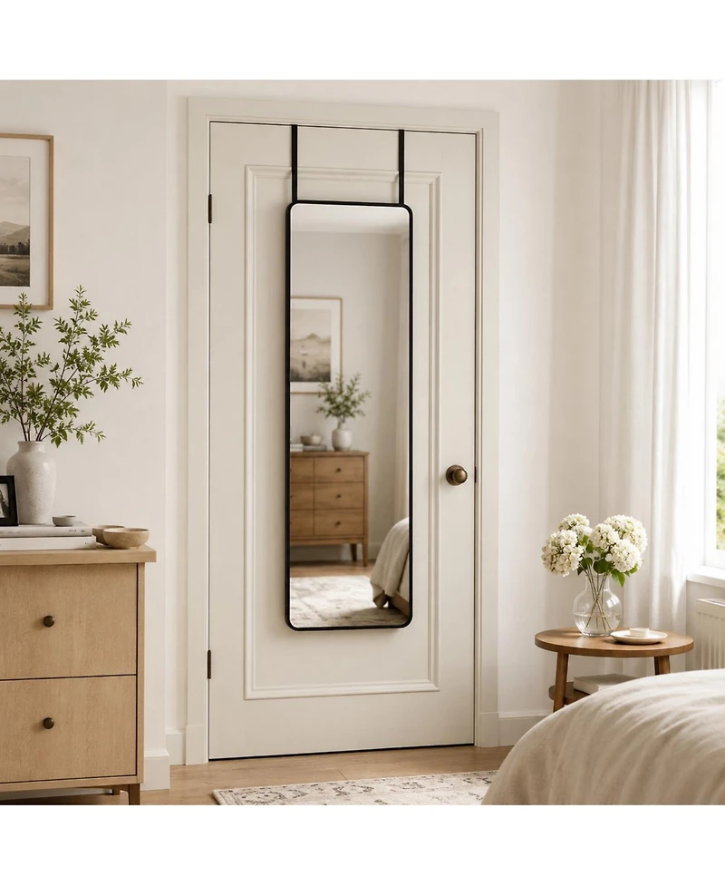 Phying Modern Elegant Rectangular Wall Mirror Brushed Aluminum Alloy Frame Hd Clear Glass Mirror for Bedroom Bathroom Living Room Decor