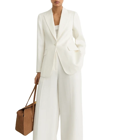 Reiss Women's Linen-Blend Single-Breasted Suit Jacket