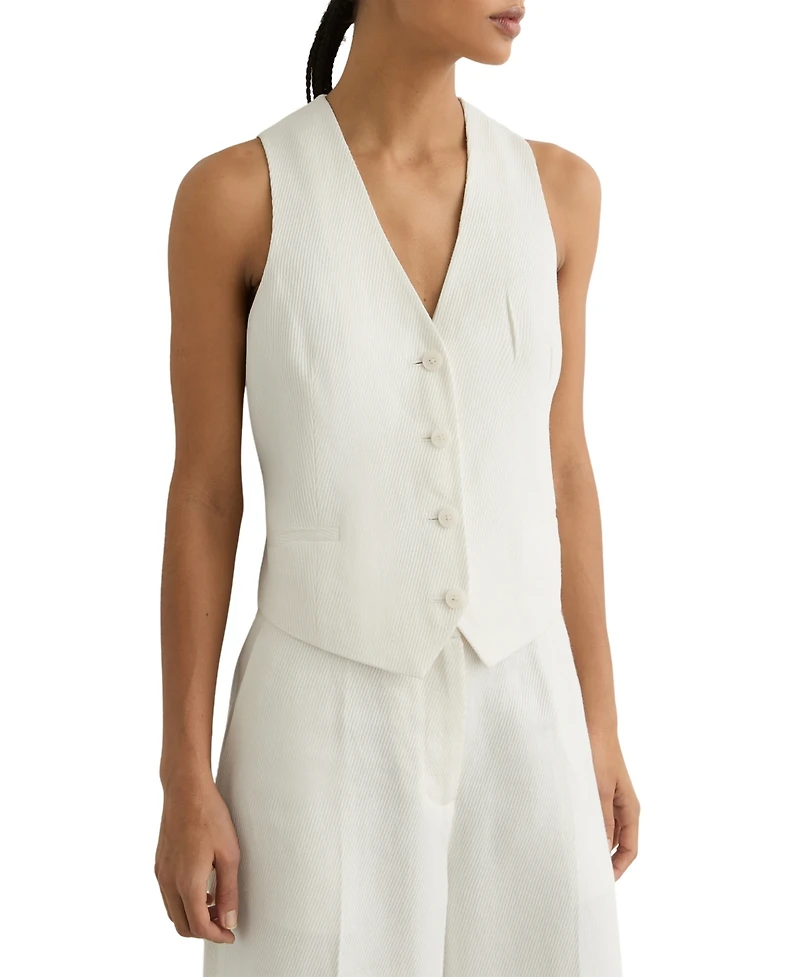 Reiss Women's Linen-Blend Tailored Waistcoat
