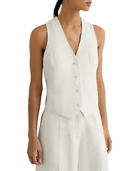 Reiss Women's Linen-Blend Tailored Waistcoat