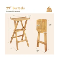 Boyel Living Set of 2 No Assembly Outdoor Bar Stools with Countered Seat