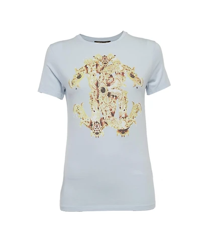 Pre-Owned Roberto Cavalli Women's Graphic Print Jersey Crew Neck T-Shirt