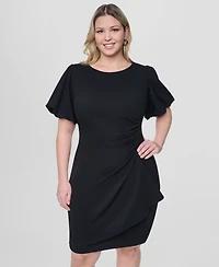 Dkny Plus Jewel Neck Bubble Sleeve Sheath Dress