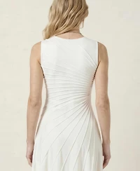 Modenaire Women's Sleeveless Asymmetrical-Hem Midi Dress