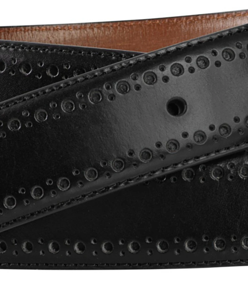 Johnston & Murphy Men's Metal Buckle Leather Belt