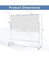 Sugift Rolling Double-Sided Magnetic Whiteboard on Wheels with Stand and Aluminum Alloy Frame