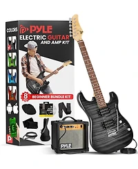 Pyle 6-String Electric Guitar Kit- Includes Amplifier with Accessory Kit