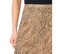 CeCe Women's Bias Printed Midi Skirt