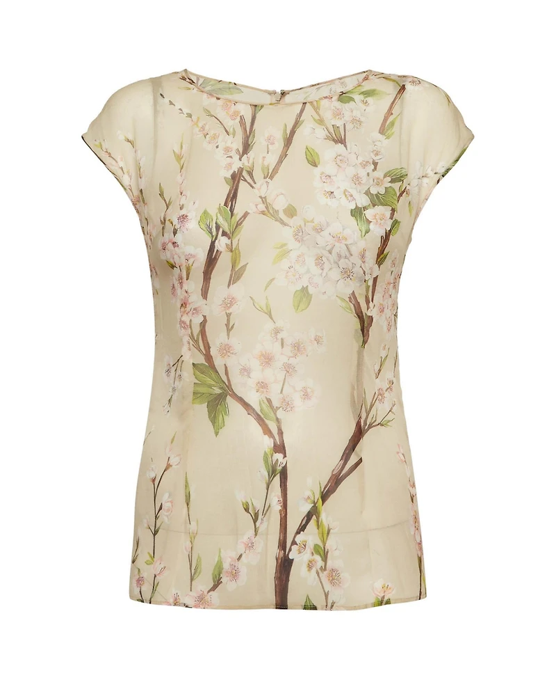 Pre-Owned Dolce & Gabbana Women's Floral Print Chiffon Sheer Top
