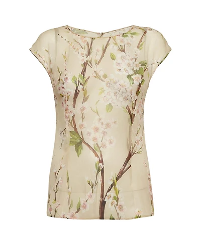 Pre-Owned Dolce & Gabbana Women's Floral Print Chiffon Sheer Top