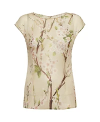 Pre-Owned Dolce & Gabbana Women's Floral Print Chiffon Sheer Top