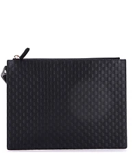 Pre-Owned Gucci Medium Wristlet Pouch Microguccissima Leather