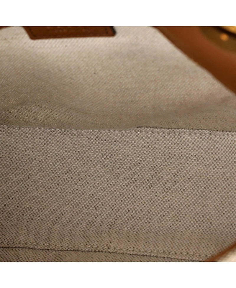 Pre-Owned Gucci Medium Blondie Nm Top Handle Bag Gg Coated Canvas with Leather