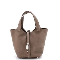 Pre-Owned Hermes Pm Monochrome Picotin Lock Bag Clemence