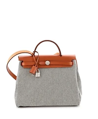Pre-Owned Hermes 31 Herbag Zip Criss Viking Toile and Leather