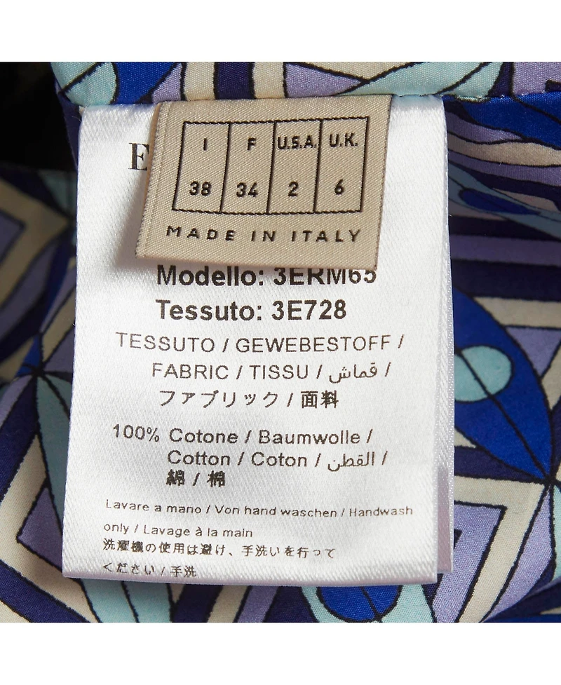 Pre-Owned Emilio Pucci Women's Printed Cotton Tie-Up Crop Top