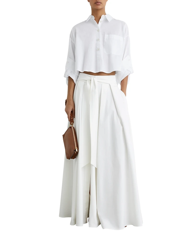 Reiss Women's Solenge Cropped Cotton Shirt
