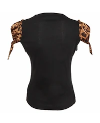 Pre-Owned Dolce & Gabbana Women's Leopard Print Satin And Jersey Top