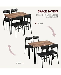 gaomon 5-Piece Dining Table Set with Upholstered Chairs