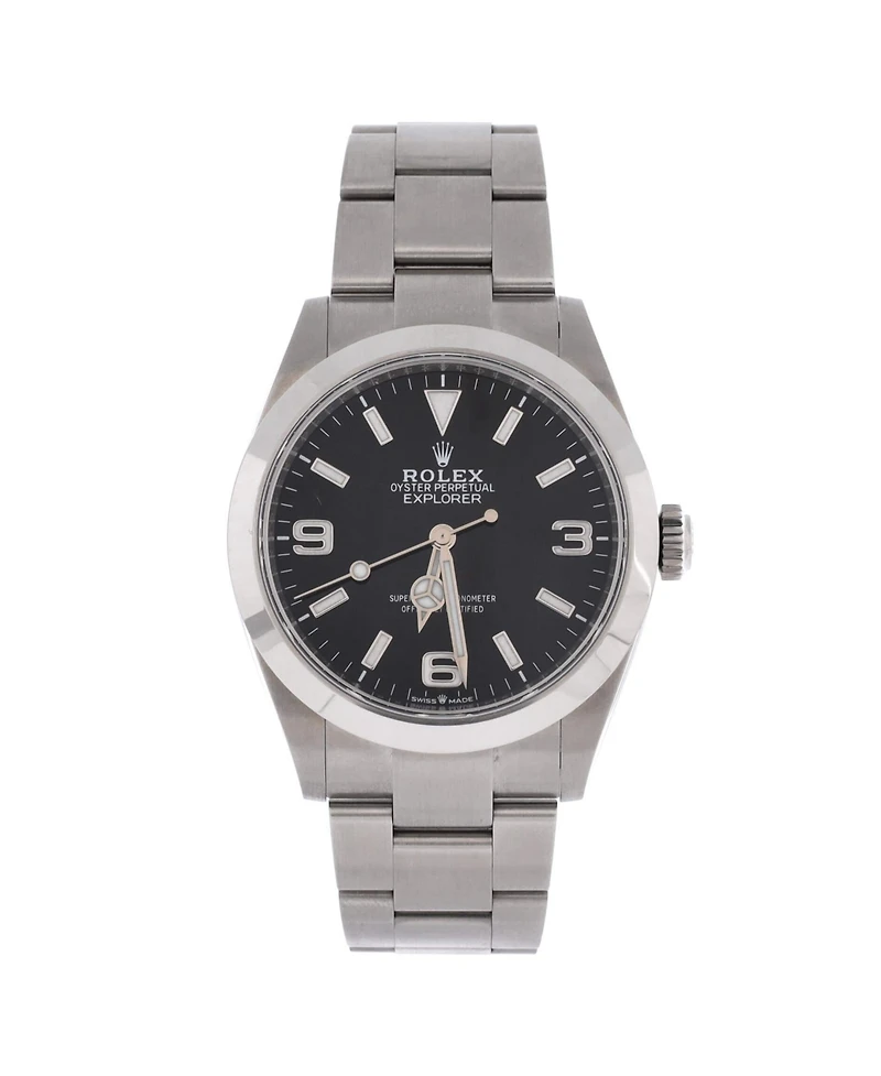 Pre-Owned Rolex Oyster Perpetual Explorer Automatic Watch in Stainless Steel 40mm