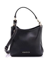 Pre-Owned Gucci Small Emblem Bucket Bag Leather