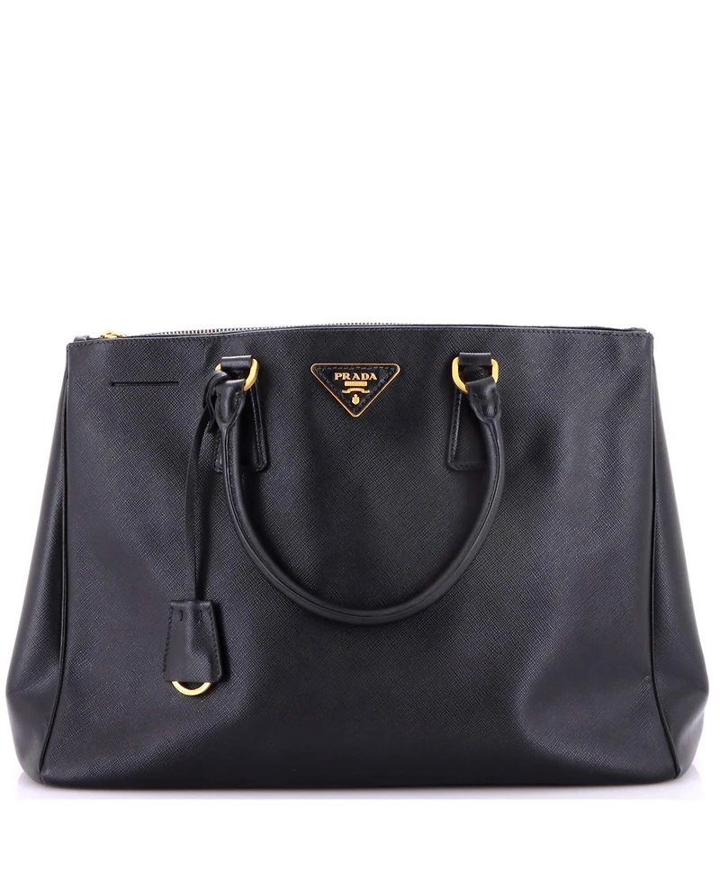 Pre-Owned Prada Large Double Zip Lux Tote Saffiano Leather