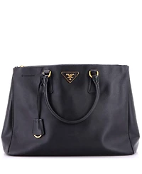 Pre-Owned Prada Large Double Zip Lux Tote Saffiano Leather