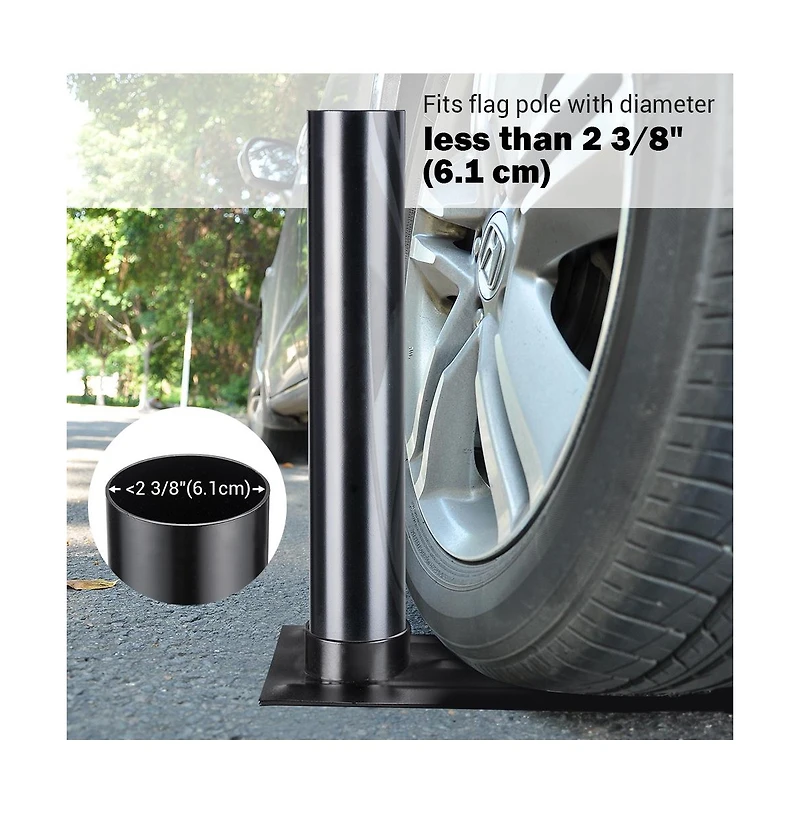 Yescom Ez Go 20Ft Telescopic Flag Pole Kit with Solar Light & Tire Mount Base for Tailgate Outside