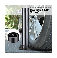 Yescom Ez Go 20Ft Telescopic Flag Pole Kit with Solar Light & Tire Mount Base for Tailgate Outside